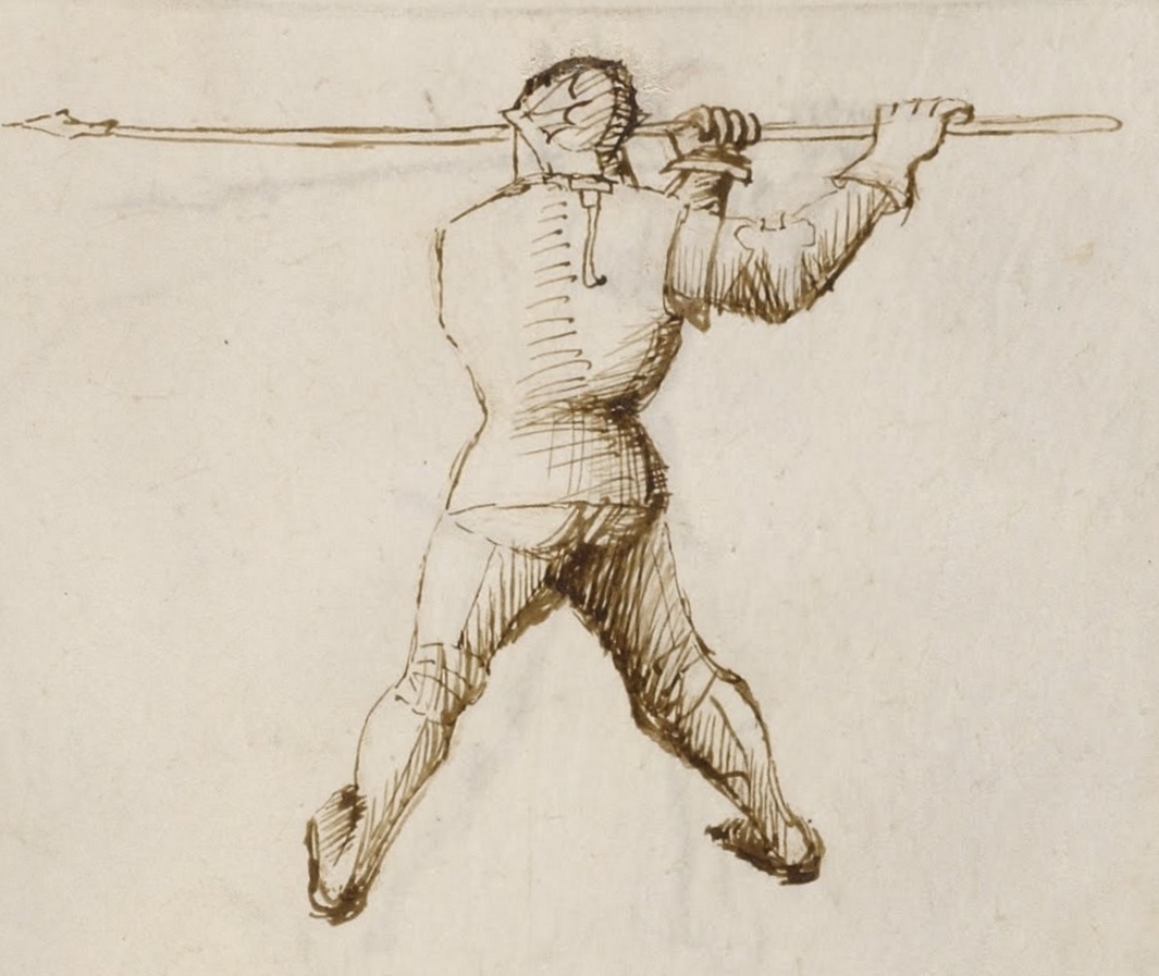 immagine tratta dal fior di battaglia raffigurante un uomo armato di lancia